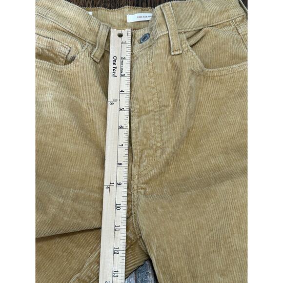 Levi's Ribcage Bootcut Pants Women Size 26 Beige Corduroy Flat Front Regular Fit - Picture 4 of 9